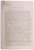Szakonyi Károly (1931): Idegen a hegyen c. novellájának gépirata autográf javításokkal. 20p.
