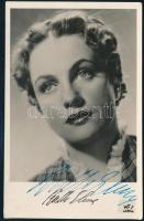 Bulla Elma (1913-1980) színésznő autográf aláírása őt ábrázoló fotólapon, 14x9 cm