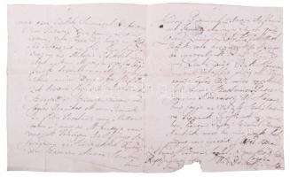 cc. 1800 Cserneki és tarkeői Dessewffy Imre (1767-1832) táblabíró levele sógorának, báró Hellenbach ...