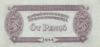 1944. "A Vörös Hadsereg Parancsnoksága" 2P (3x), 5P (3x) T:I,II+