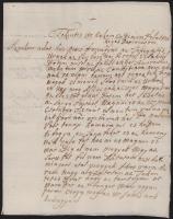 ca 1790 Győri István levele patrónusának, Ilosvay Péternek, hogy megpróbált eljárni érdekében a verhovinai (Kárpátalja, Ukrajna) birtokon, de a falusiak inkább személyesen keresnék fel Ilosvayt. Ő maga nem tud velük menni, mert megérkeztek a szarufák (vélhetően valamilyen  építkezéshez) és azoknak felállítását szeretné felügyelni. Magyar nyelvű irat. Ilosvay Péter (?-1807) 1778-ban egyházi gondnokként kezdte pályafutását, 1763-ban esküdt, majd 772, 1775, 1779 és 1781-ben főszolgabiró, 1799-ben a nemesi felkelés szervezésével megbízott helyettes alispán volt Bereg vármegyében 1784-ben másod kapitány volt a  felkelt beregmegyei nemes lovasseregben, 1797-ben pedig a felkelt gyalogságnál viselt alezredesi rangot.