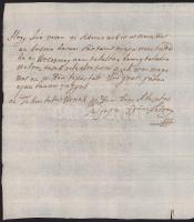 ca 1790 Győri István levele patrónusának, Ilosvay Péternek, hogy megpróbált eljárni érdekében a verh...