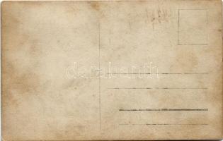 Budapest XXII. (?) Haasz Ferenc húsfüstöldéje, hentes üzlet, előtte a személyzet. photo (fl)