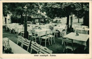 Budapest I. Tabán, Avar Mihály vendéglője, étterem kerthelyisége. Kereszt utca 19. Klein Ernő kiadása (EK)