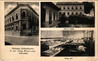 Budapest I. Toldy Ferenc utcai diákszálló, udvari részlet, nagy háló, belső. Szombathelyi foto (EK)