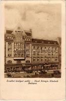 1929 Budapest V. Erzsébet királyné szálloda és kávéház reklámja, automobilok, Szabó Imre tulajdonos. Egyetem utca 5-7. (EK)