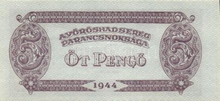 1944. "A Vörös Hadsereg Parancsnoksága" 2P (3x), 5P (3x) T:I,II+