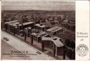 Budapest X. Kőbánya, Dr. Wander Gyógyszer és tápszergyár Rt., reklámlapja. Keresztúri út 30-38. (fa)