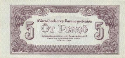 1944. "A Vörös Hadsereg Parancsnoksága" 2P (3x), 5P (3x) T:I,II+