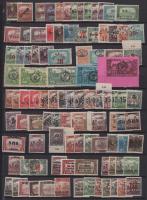 Megszállási és helyi kiadások 1919-1921 120 db bélyeg közte elcsúszott felülnyomatok, lemezhibák, elfogazások, mind Bodor vizsgálójellel A/4 berakólapon (120.750)