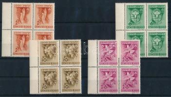 1939 Pax-ting sor ívszéli négyestömbökben, a 2f az évszámban pont lemezhibával (8.000)