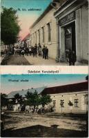 1916 Verebély, Vráble; M. kir. adóhivatal, Jancsa József üzlete, Fő utca. Hungária könyvnyomda kiadása / tax office, shop, main street (fl)