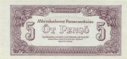 1944. "A Vörös Hadsereg Parancsnoksága" 2P (2x), 5P (2x) T:I,I-