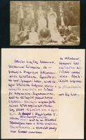 cca 1915 Ujházy György (1895-1971) író, újságíró. forgatókönyvírót és családját ábrázoló fotó valamint későbbi autográf levélpiszkozata Márkus László szini igazgatónak