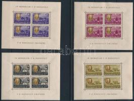 1947 F. D. Roosevelt egyenes állású kisívsor (140.000) (10f kis rozsdafolt a kereten, 10f + 20f kis saroktörés / small stain spot, small corner fold)