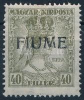 Fiume 1918 Zita 40f kézi IV. típus (Sassone 26/IV) Bodor vizsgálójellel (EUR 60.-)