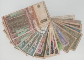 Vegyes, 19db-os külföldi bankjegy tétel, közte: Csehszlovákia, Olaszország, Románia, Szlovákia, Leng...