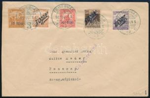 Temesvár 1919 Temesvárról Pozsonyba feladott levél a temesvári szerb kiadás 5 klf bélyegével túlbérmentesítve, csehszlovák cenzúra bélyegzéssel, Bodor vizsgálójellel