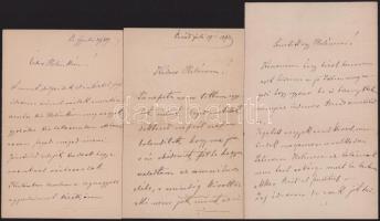 1891 csetneki Jelenik Zaphiry Helén (1860-1936) zongorista, Liszt Ferenc tanítványának írt 3 db levél Teri nevű barátnőjétől. Egyenként két-három beírt oldalon