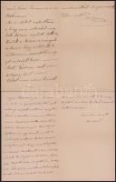 1891 csetneki Jelenik Zaphiry Helén (1860-1936) zongorista, Liszt Ferenc tanítványának írt 3 db levé...