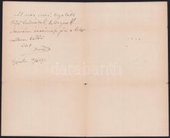 1891 csetneki Jelenik Zaphiry Helén (1860-1936) zongorista, Liszt Ferenc tanítványának írt 3 db levé...