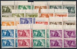 1945 Újjáépítés sor fordított állású négyestömbökben (8.000) (ráncok / creases)