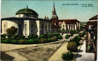 Lőcse, Levoca; Evanj. kostol / Evangélikus templom. Filip Braun kiadása / Lutheran church + "VI. Nemzetközi Sporthét a Balatonon Mátyás király emlékversenyek Siófokfürdő 1940. IX. 8." So. Stpl. (EK)