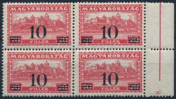 1933 Kisegítő bélyeg ívszéli négyestömb (8.000)