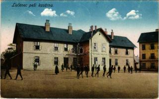 1938 Losonc, Lucenec; Pesi kasárna / laktanya / military barracks + "1938 Losonc visszatért" So. Stpl. (EK)