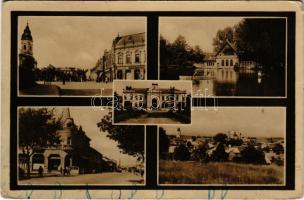 1947 Losonc, Lucenec; mozaiklap, zsinagóga / multi-view postcard with synagogue (EK)