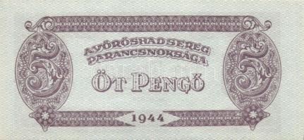 1944. "A Vörös Hadsereg Parancsnoksága" 2P (2x), 5P (2x) T:I,I-
