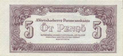 1944. "A Vörös Hadsereg Parancsnoksága" 2P (2x), 5P (2x) T:I,I-