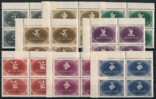 1945 Szakszervezet sor ívszéli négyestömbökben (64.000) (8P betapadás / gum disturbance)