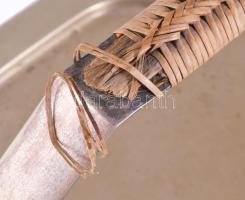 Art deco alpakka kínálótálca fogóján sérüléssel, 36x22 cm