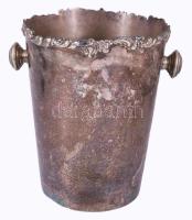 Jelzett ezüstözött jégvödör, m: 23 cm