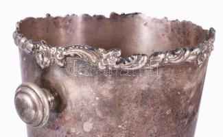 Jelzett ezüstözött jégvödör, m: 23 cm