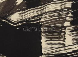 Gyarmathy Tihamér (1915-2005): Áramlás (cím nélkül), 1967. Tus, papír. Hátoldalán jelzett (Gyarmathy...