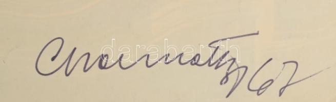 Gyarmathy Tihamér (1915-2005): Áramlás (cím nélkül), 1967. Tus, papír. Hátoldalán jelzett (Gyarmathy...