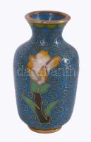 3 darab kínai cloisonne váza és doboz, m: 8 cm alatt