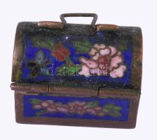 3 darab kínai cloisonne váza és doboz, m: 8 cm alatt