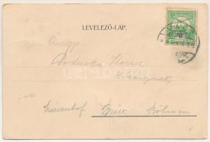 1908 Vác, Püspöki palota, egyedi ragasztott képeslap (fl)