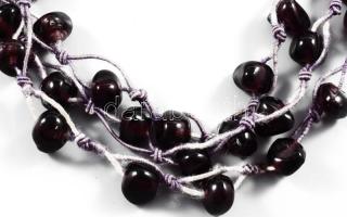 Többsoros lila designer nyaklánc