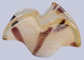 Murano Latticio üveg asztaldísz, címkével jelzett, hibátlan, 17x11 cm