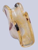 Murano Latticio üveg asztaldísz, címkével jelzett, hibátlan, 17x11 cm