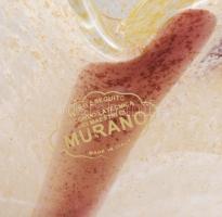 Murano Latticio üveg asztaldísz, címkével jelzett, hibátlan, 17x11 cm