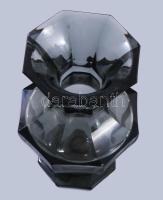 Moser jelzéssel füstszínű váza, lepattanással, m: 15,5 cm