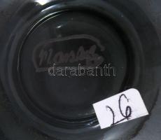 Moser jelzéssel füstszínű váza, lepattanással, m: 15,5 cm