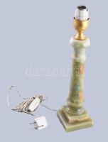 Olasz pakisztáni ónix asztali lámpa, címkével jelzett, jó állapotban, m: 37 cm