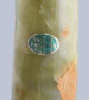 Olasz pakisztáni ónix asztali lámpa, címkével jelzett, jó állapotban, m: 37 cm