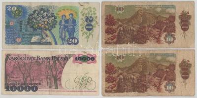 Vegyes, 9db-os bankjegytétel, benne: Lengyelország, Csehszlovákia, Szlovákia, Horvátország, Ausztria...